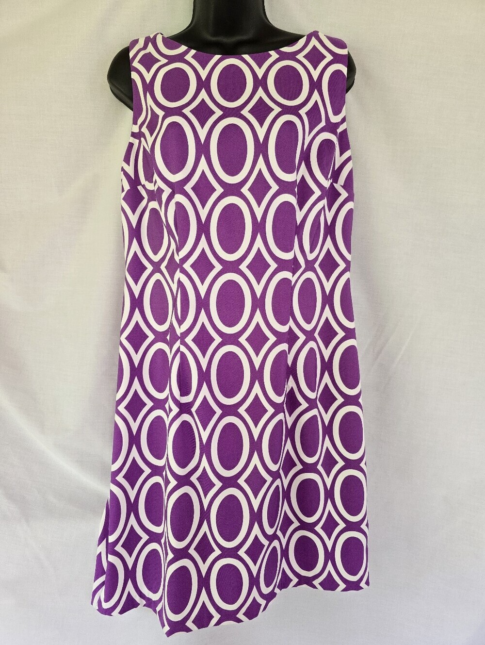 ALYX▪️Purple and White Bold Geometric Patterned A-Line Dress